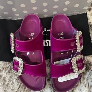 Brand new manolo Birkenstock colab hottest color fushia color